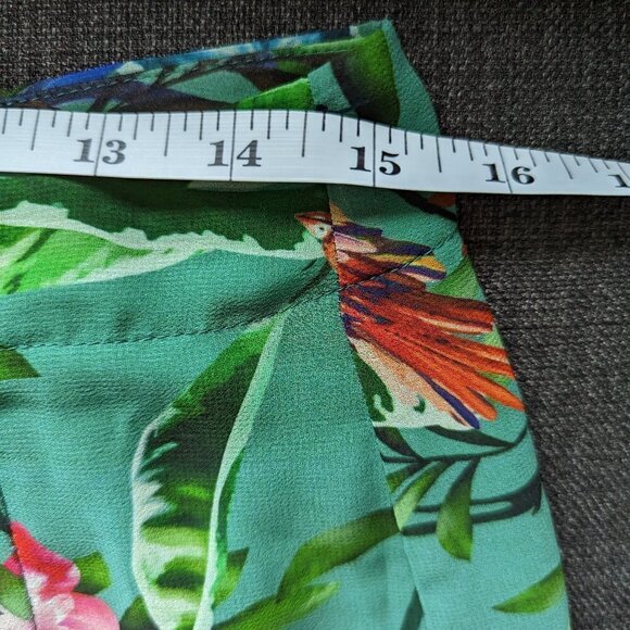 Wide Leg Flowy Green Floral Pants - El Corto Ingles Woman - Picture 9 of 13